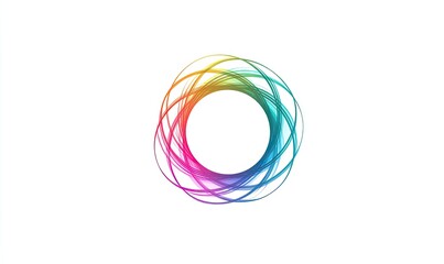 Abstract rainbow circle design