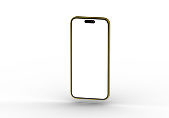 High-quality image of a gold smartphone with a blank screen, perfect for app presentations or website mockups.