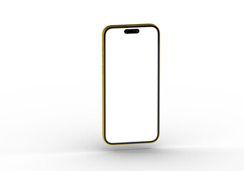 High-quality image of a gold smartphone with a blank screen, perfect for app presentations or mobile device advertising.