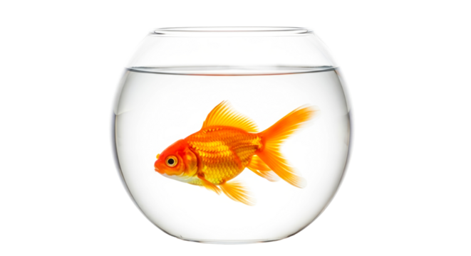 solitary goldfish in glass bowl contemplative pet peaceful scene