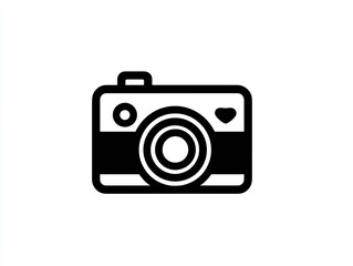 Simple black outline of a vintage-style camera
