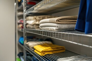 Organized Wire Closet Shelving in a Utility Room for Efficient Storage Solutions