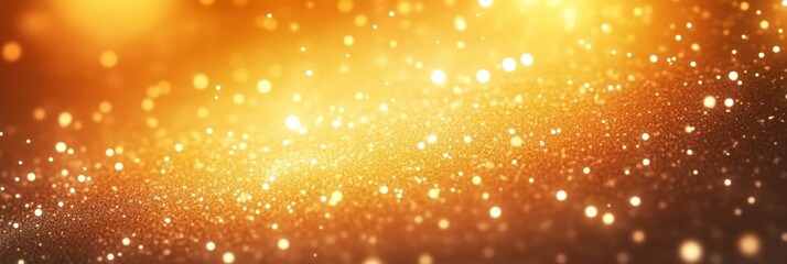 Elegant Shimmering Golden Dust Texture with Radiant Sparkles and Magical Light Effect Background