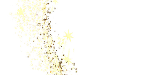 Beautiful golden stars on white background. Perfect for holidays, celebrations, and festive designs.