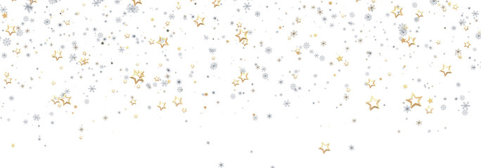 Sparkling festive background with gold and silver stars. Perfect for holidays and celebrations.
