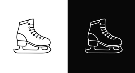 Ice Skate Icon - Outline and Filled Version