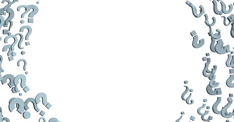 question marks. Computer generated 3d