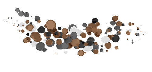 Multicolor confetti abstract background with a lot of falling pieces, isolated on a white background. Festive decorative tinsel element for design