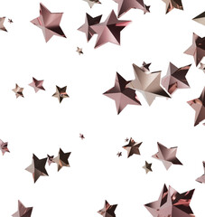 Elegant rose gold stars scattered on white. Perfect for celebrations, holidays, and more.