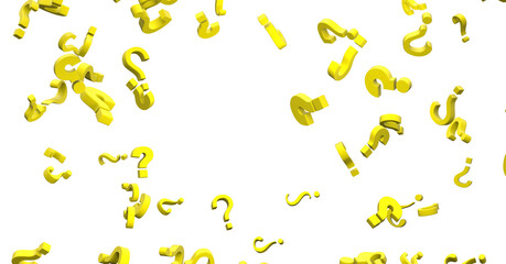 question icons, original 3d rendering;