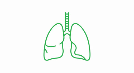 Simple Outline Illustration of Human Lungs
