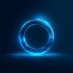 Obraz premium futuristic ring logo with glowing blue gradient scifi tech concept