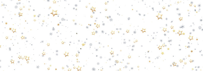 Sparkling holiday background with gold and silver stars. Perfect for cards, websites, and more!