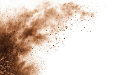 Brown powder explosion on white background (1)
