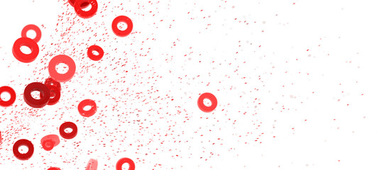 Abstract background with red rings and particles. Perfect for presentations or websites.