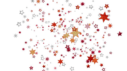 Beautiful background image of scattered stars in red, orange, and silver tones. Perfect for holidays or celebrations.