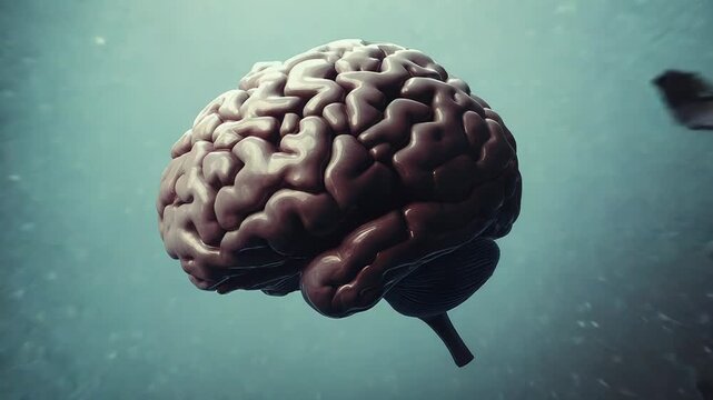Human brain exploding under pressure, mental health concept
