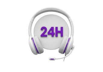 24hour customer support headphones isolated on transparent background for assistance anytime