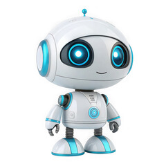 Cute robot isolated on transparent background