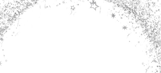 Elegant silver glitter stars border on white. Perfect for cards, invitations, and more.