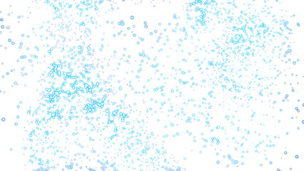 Bright blue particles falling and sparkling on transparent background, creating a magical and festive atmosphere