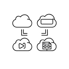 Line Icons for Cloud Upload Modern Graphic