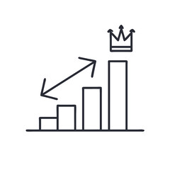 Vector Icon of a Bar Chart Morphing into Upward Arrow