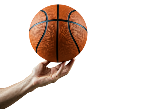 Closeup of hand holding a basket ball - Powered by Adobe