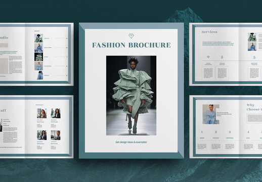 Mint Blue Fashion Studio Brochure Layout