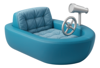 Soft play boat module, shaped like a small vessel, ideal for imaginative play in a child's bedroom.