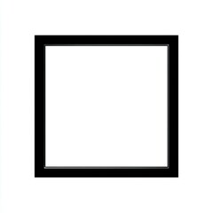Simple black square frame on white background