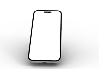 High-quality image of a modern smartphone with a blank screen, perfect for app presentations or website mockups.