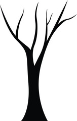Dead tree, black tree, black and white. 