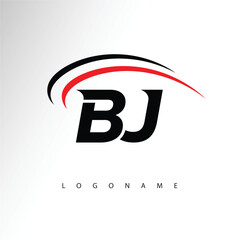 BJ Modern Minimalist Letter Monogram Logo - Sleek Stylish Branding & Visual Identity Design