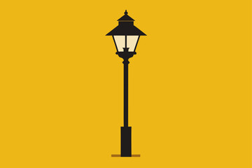 Obraz premium A black street lamp shines