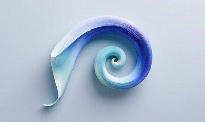 Abstract spiral form in light blue and white