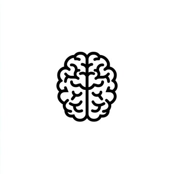 Simple black line drawing of a human brain