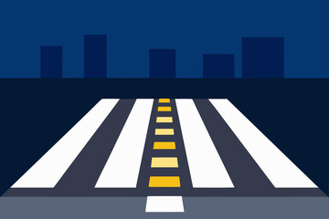 Night city crosswalk view