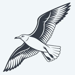 Obraz premium A simple vector silhouette of a dove flying with wings spread, a symbol of freedom and peace
