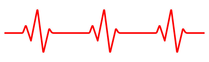Heart rate pulse graph. Heartbeat line symbol. ECG, EKG test report. Vector line illustration