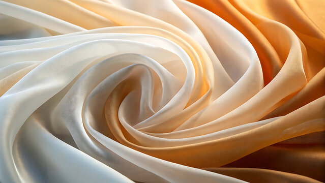 Flowing fabric swirl with gradient colors