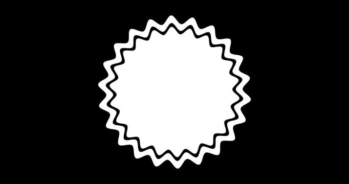 Starburst Shape Graphic Element in Black and White	