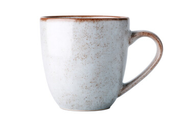 White coffee cup with brown spots on it