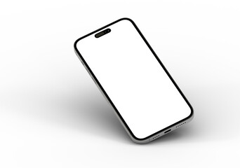 High-quality image of a modern smartphone with a blank screen, perfect for app presentations or website mockups.
