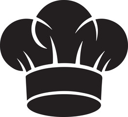 Black Silhouette of Chef Hat Black and White Vector