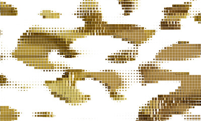 Fototapeta premium Gold mosaic pattern, digital art, abstract background. Perfect for modern design projects.