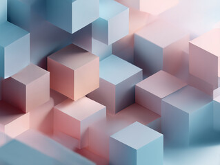 Fototapeta premium 3D Honeycomb Structure in Pastel Tones with Geometric Abs 