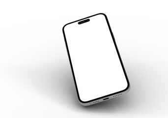 High-quality image of a modern smartphone with a blank screen, perfect for app presentations or website mockups.