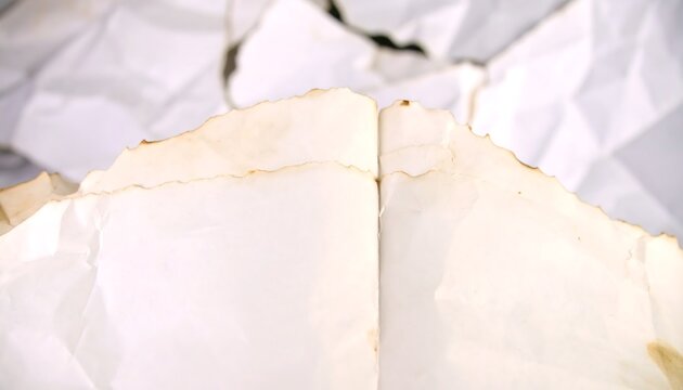 Aged, torn pages of a book