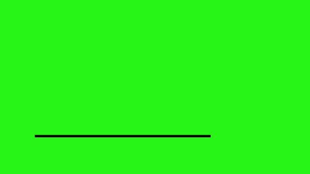 Pencil drawing straight line animation on chroma key green screen